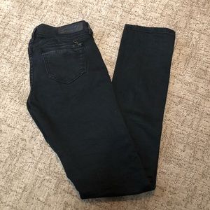 7 For All Mankind Black Slim Straight Jeans. SZ 26